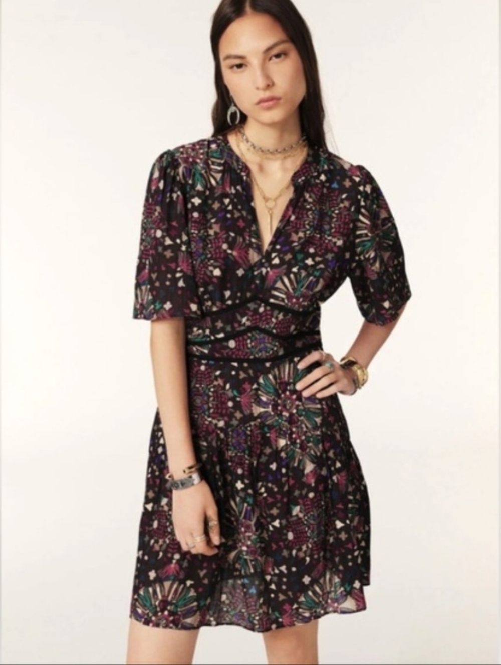 ba&sh FIDJI Anthracite Dress Sz.L NWT